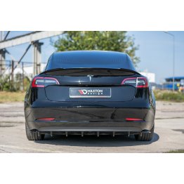 Накладки сплиттеры боковые на задний бампер на Tesla Model 3